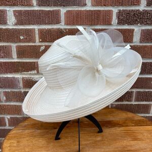 Giovannio New York Off White Bow Sunday Church Kentucky Derby Straw Hat